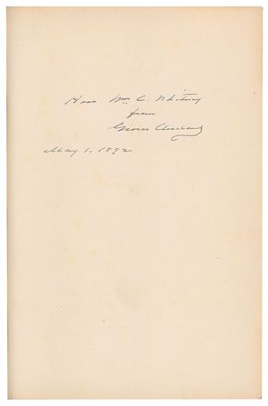 Lot #7047 Grover Cleveland Signed Book: 'The Public Papers, 1885-1889' - Image 2