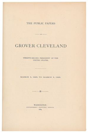 Lot #7047 Grover Cleveland Signed Book: 'The Public Papers, 1885-1889' - Image 3