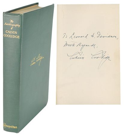 Lot #7090 Calvin Coolidge Signed Book: 'The Autobiography of Calvin Coolidge' - Image 1