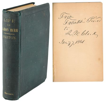 Lot #7027 Franklin Pierce Signed Book: 'Life of Aaron Burr' - Image 1