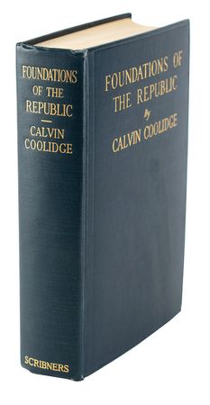 Lot #7088 Calvin Coolidge Signed Book: 'Foundations of the Republic' - Image 3