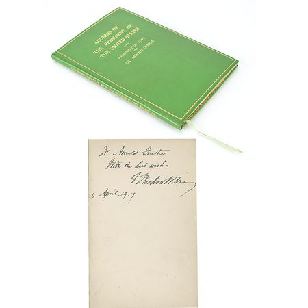 Lot #7078 Woodrow Wilson Signed Book: 'Declaration of War Against Germany' - Image 1