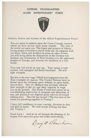 Lot #7105 Dwight D. Eisenhower Signed Book: 'Crusade in Europe' - Image 3