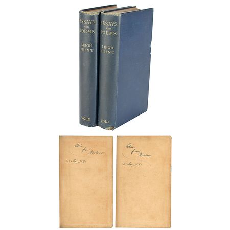 Lot #7083 Woodrow Wilson Signed Books: 'Essays and Poems of Leigh Hunt' - Image 1