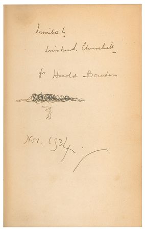 Lot #7404 Winston Churchill Signed Book: 'Thoughts and Adventures' - Image 2