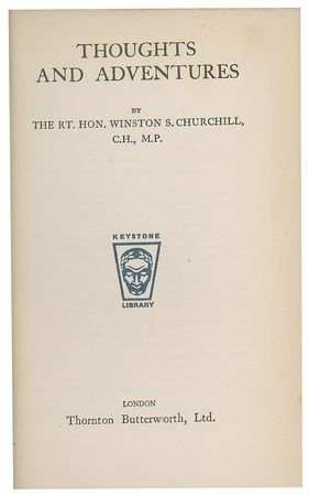 Lot #7404 Winston Churchill Signed Book: 'Thoughts and Adventures' - Image 3