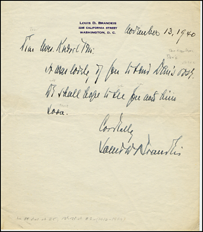 Lot 103 Louis Brandeis