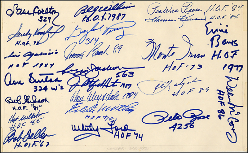 Lot 1430 Baseball Hall of Famers