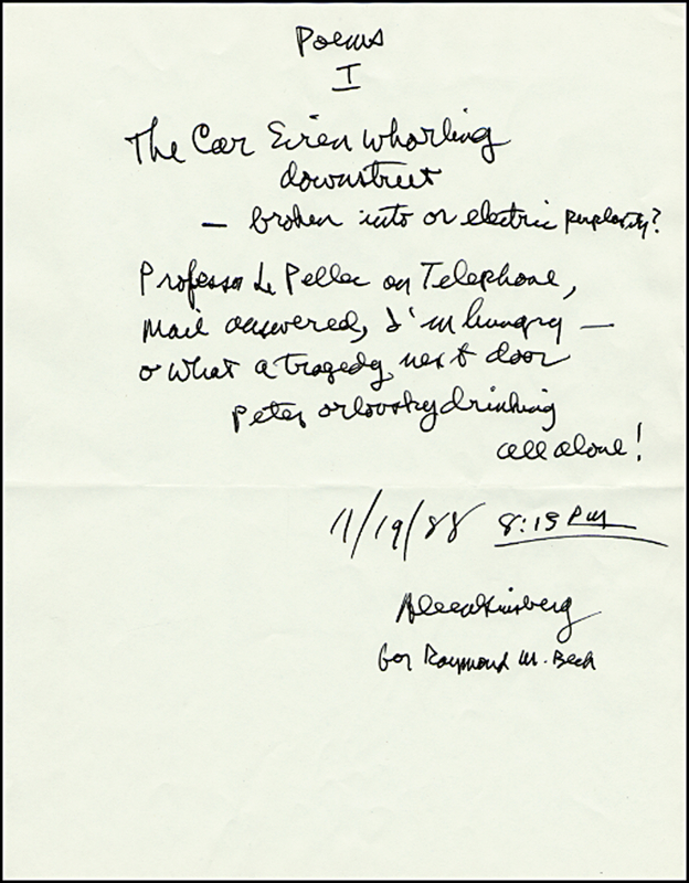 Lot 362 Allen Ginsberg