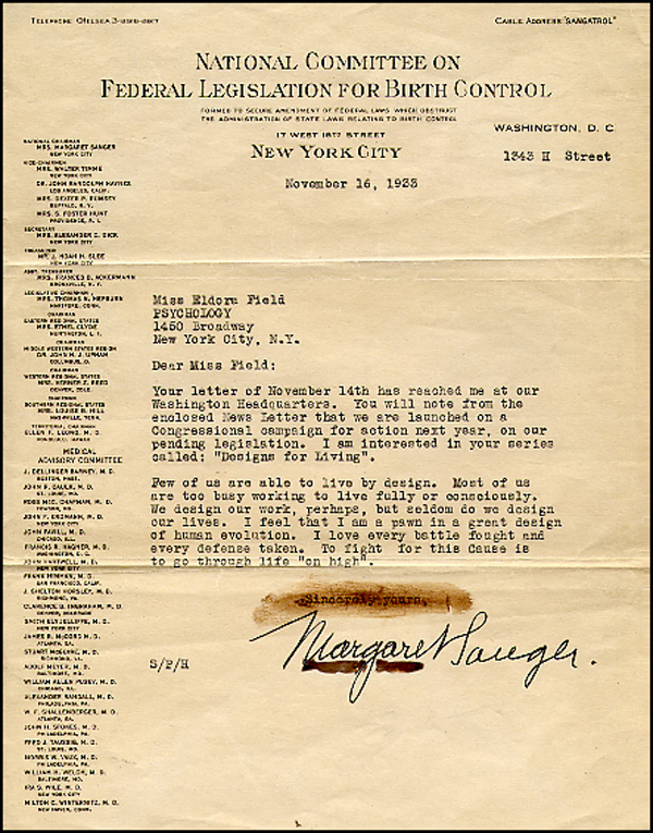 Lot 222 Margaret Sanger