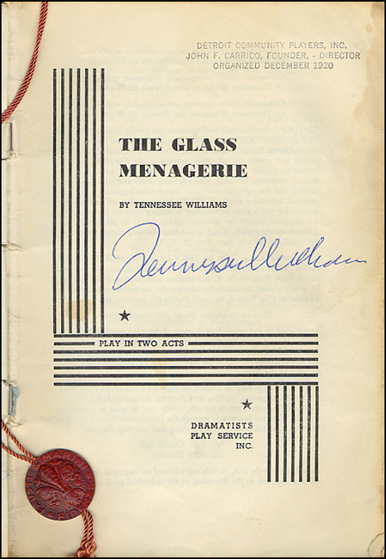 Lot 482 Tennessee Williams