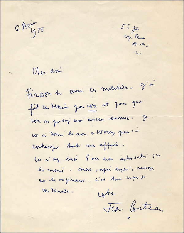 Lot 398 Jean Cocteau