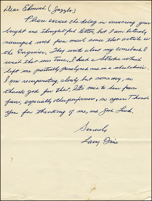 Lot 1872  Three Stooges: Fine, Larry