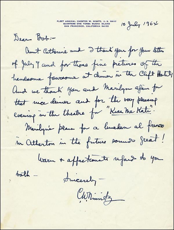 Lot 298 Chester W. Nimitz