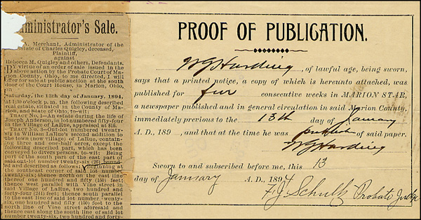 Lot 27 Warren G. Harding