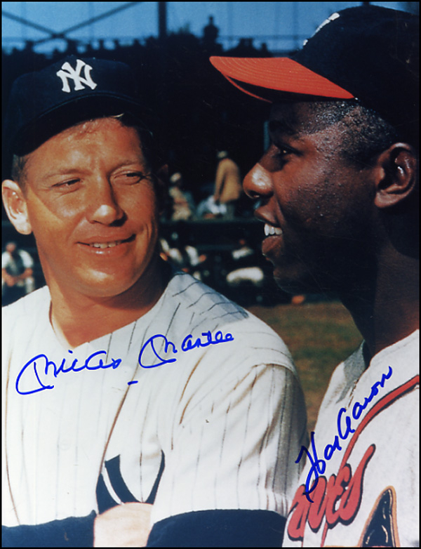 Lot 2141 Mickey Mantle and Hank Aaron