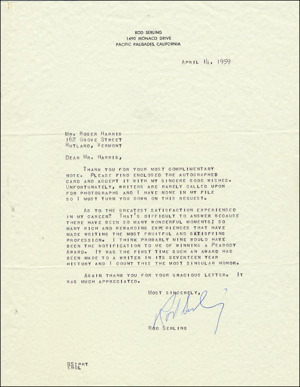 Lot 1753 Rod Serling