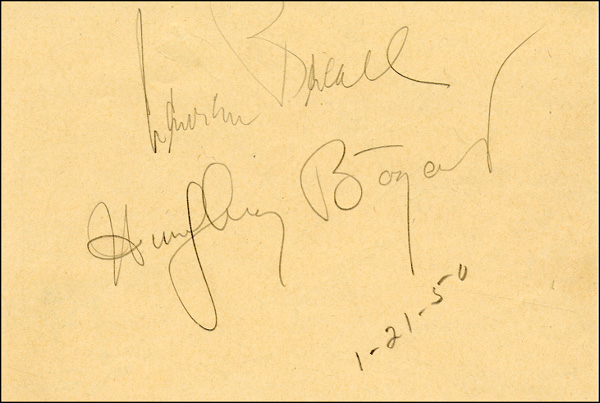 Lot 1020 Humphrey Bogart and Lauren Bacall