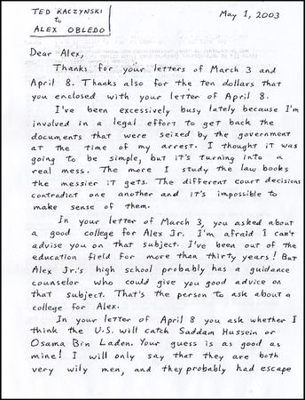 Lot #164 Theodore Kaczynski - Image 2