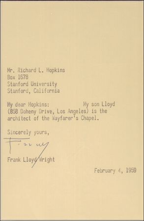 Lot #483 Frank Lloyd Wright - Image 1