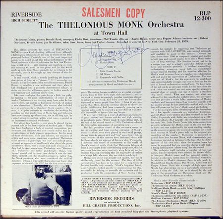 Lot #761 Thelonious Monk - Image 1