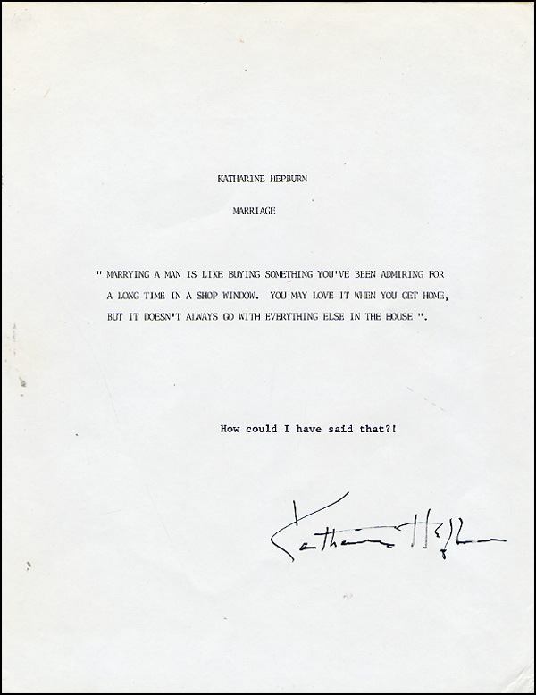Lot 1382 Katharine Hepburn