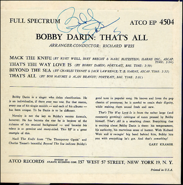 Lot 602 Bobby Darin