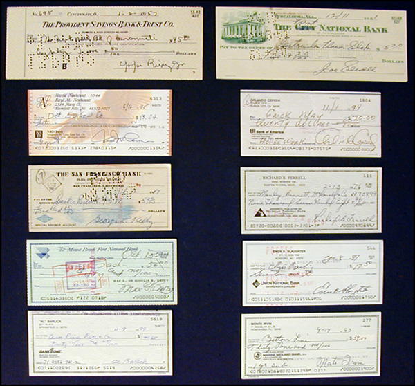 Lot 2132 Baseball Checks