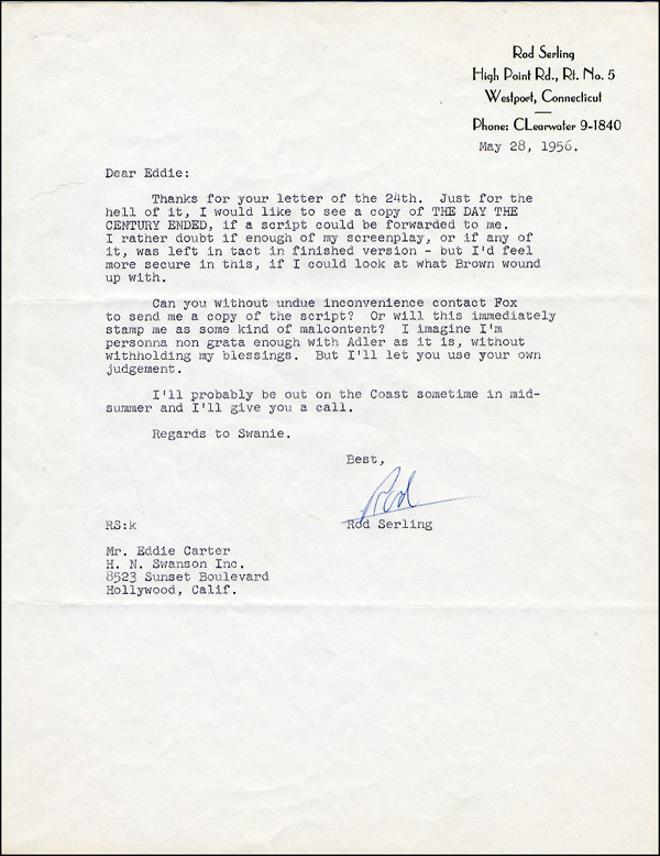 Lot 1853 Rod Serling