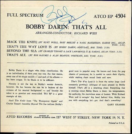 Lot #602 Bobby Darin - Image 1