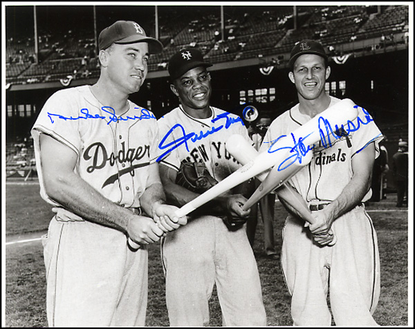 Lot 2263 Mays, Musial and Snider