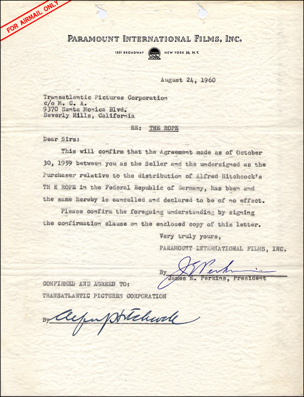 Lot 1469 Alfred Hitchcock
