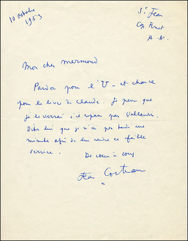 Lot 477 Jean Cocteau
