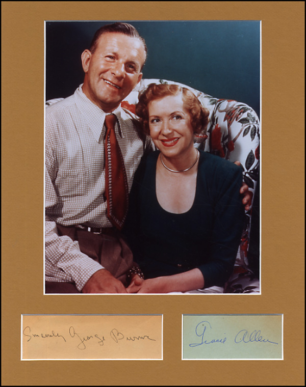 Lot 1112 George Burns and Gracie Allen
