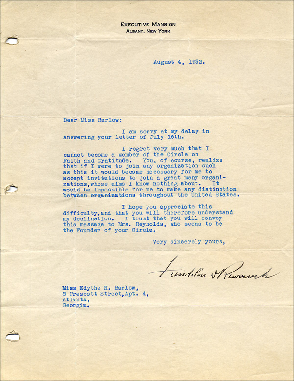 Lot 89 Franklin D. Roosevelt