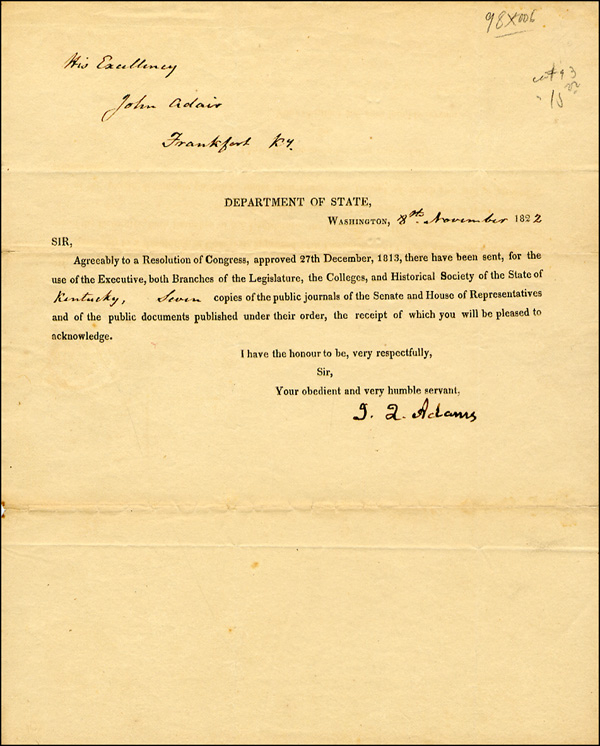 Lot 2 John Quincy Adams