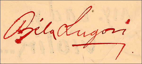 Lot 1696 Béla Lugosi