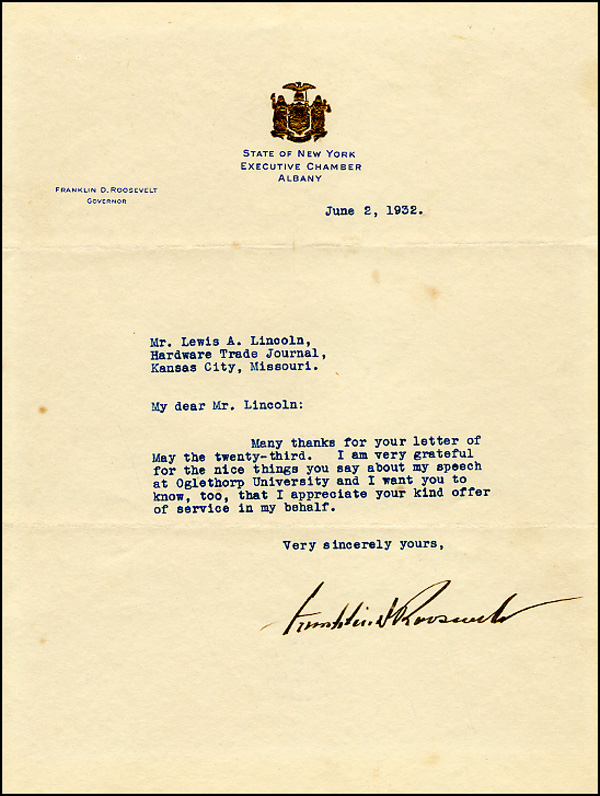 Lot 98 Franklin D. Roosevelt