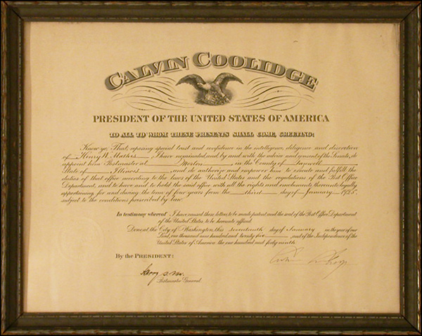 Lot 49 Calvin Coolidge