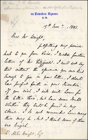 Lot #1459 James Russell Lowell - Image 2