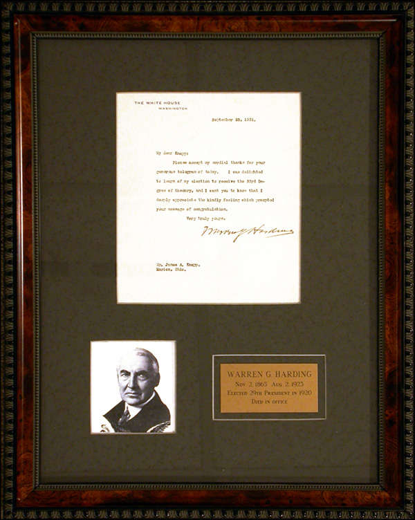 Lot 119 Warren G. Harding