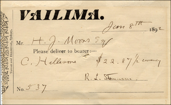 Lot 801 Robert Louis Stevenson