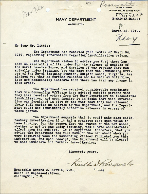 Lot 179 Franklin D. Roosevelt