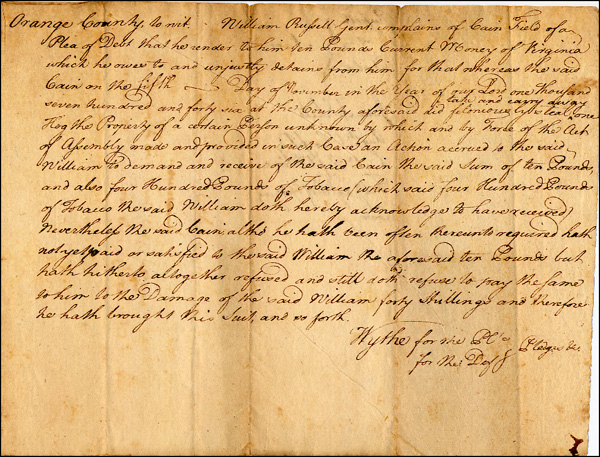 Lot 54 George Wythe