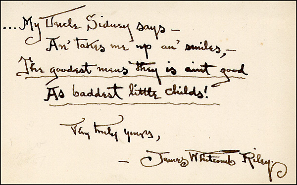 Lot 782 James Whitcomb Riley