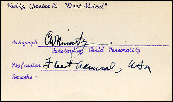 Lot 574 Chester Nimitz