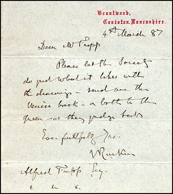 Lot 789 John Ruskin