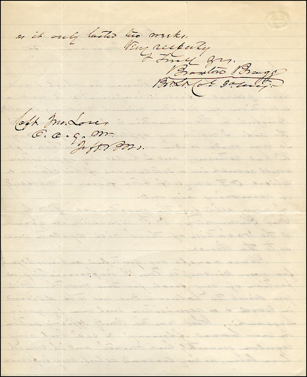 Lot 477 Braxton Bragg