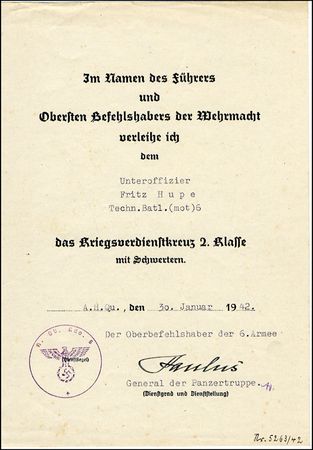 Lot #580 Friedrich Paulus - Image 1