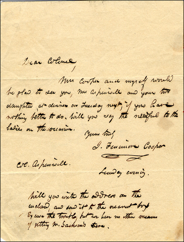 Lot 846 James Fenimore Cooper